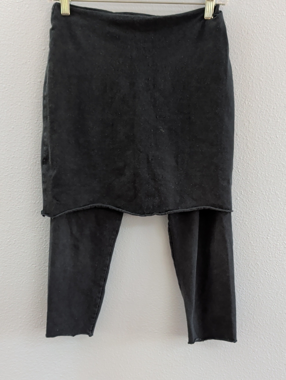 Belle Weather Charcoal Gray Black Layered Modest Skirt-Leggings - Women